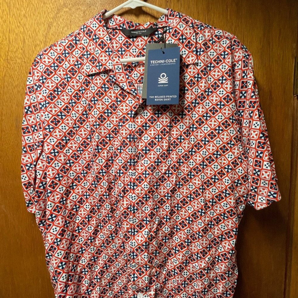 Kenneth Cole Techni-Cole Performance Shirt Red Medium